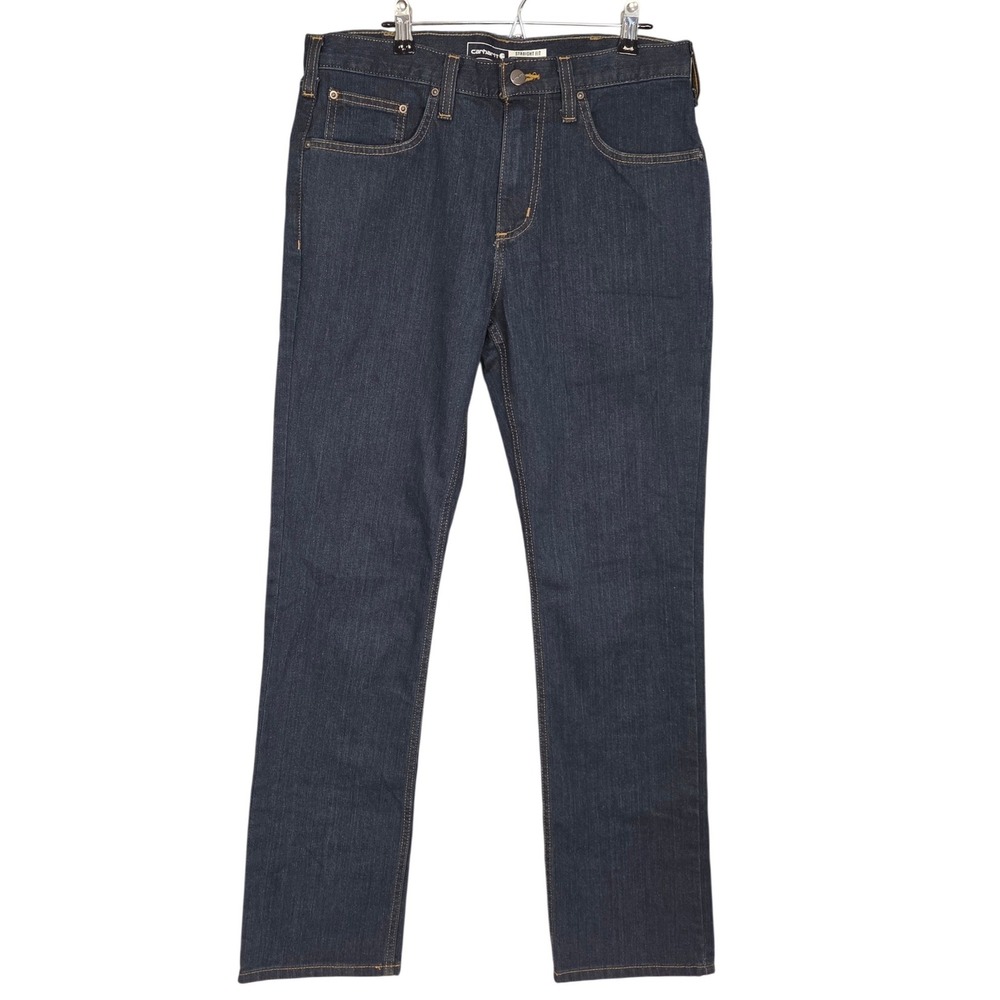 Carhartt Rugged Flex Jeans Mens 32x32 Dark Wash Straight Fit Tapered BD2807 NEW